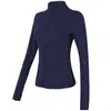 Casaco Rápido para Yoga Feminino Slim Fit Gola Vertical Outono e Inverno Top Esportivo para Corrida Treinamento de Pilates Roupa Fitness Manga Longa