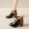 Botas de Moda de Estilo Nuevo 2026 con Punta Fina, Bloques de Color, Tacón Grueso para Mujer, Talla Grande, Cierre Trasero, Botines de Tacón Alto, Talla 44, Zapatos de Exportación
