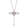 Collar Corazón de Cupido, Lujoso y Elegante, Colgante Alas de Ángel Incrustado con Circonita, Cadena para Clavícula al por Mayor