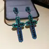 Brincos Europeus e Americanos Transfronteiriços em Prata com Franjas Cravejadas de Diamantes, Acabamento Exquisito, Brincos Ousados com um Toque de Luxo Leve e Sofisticação, Acessórios de Orelha da Moda para Mulheres