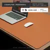 Mousepad de couro liso tamanho grande para mesa de escritório, pad de mesa grande com logo publicitário para prova de mapa, pad de couro atacado