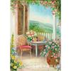 Pintura al óleo estilo europeo de un pueblo junto al lago, Pintura de diamantes con cobertura total de diamantes, Nueva escena callejera vintage para decoración de sala de estar, Fábrica de punto de cruz con diamantes