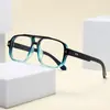 Gafas de Sol Pilot de Doble Puente de Moda para Hombre, Cuadradas Casuales 2025, Montura de Gafas de Alta Gama con Filtro de Luz Azul