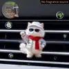 Lindo Clip de Perfume para Ventilación de Coche de Gato Gatito Acrílico Decoración de Coche Accesorio de Interior Adorno de Fragancia