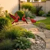 Grandes Cantidades de Pájaros y Adornos Florales de Hierro Metálico Listos para Usar para Decoración de Patios Exteriores y Jardines Petirrojo Jardín Sta