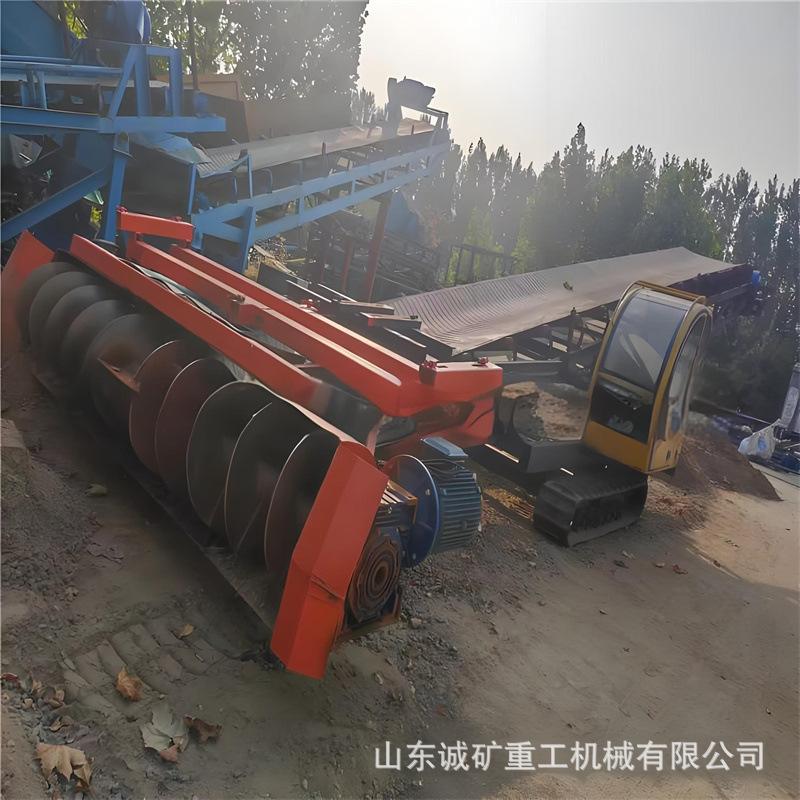 螺旋式自动扒料装车机 干土堆取料输送机 履带式行走扒渣机3