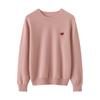 Suéter Feminino 100% Caxemira Solto Gola Redonda Outono e Inverno Novo Cor Pura Uma Linha Pronto Para Vestir Macio Sedoso Tricô Camada Base