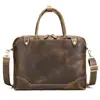 Maletín Retro Transfronterizo Europeo y Americano de Piel Genuina Bolso de Mano Bolso Cruzado Bolso para Portátil de 14 pulgadas Maletín