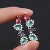 Huabi joyería nuevo transfronterizo deseo más vendido piedra de cristal combinación de colores aretes estilo europeo y americano aretes de temperamento una generación de cabello