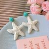 Aretes de Vacaciones en la Playa junto al Mar de Sicilia para Mujer, Pinzas para Oreja Espirales de Ratán Hechas a Mano Estilo de Alta Gama Sin Perforación