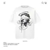 Camiseta de Algodão Puro Pesado Estampa de Personagem Retro Americano Manga Curta 250g Unissex Marca Tendência Modelagem Solta Comércio Exterior Transfronteiriço Venda por Atacado