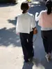 Camisa Kaneko Estilo Japonés Primavera y Verano Moda Retro Silueta Elegante Forma de Paraguas Tridimensional con Cuello de Solapa, Top Holgado, Cómodo y Transpirable para Mujer