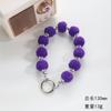 Pendente de Bola Fofa Redonda de Contas de Outono e Inverno de Alto Valor Pulseira de Contas Prateadas Corrente para Celular All-match Pingente de Joia para Bolsa