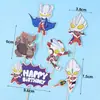 Adornos para Decoración de Pastel de Ultraman, Juguetes Populares de Superhéroe de Huevo Salado Luchando contra Monstruos, Toppers para Hornear de Cumpleaños para Niños