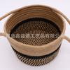 Cesta de almacenamiento con asa oculta para ropa sucia, cuerda de algodón color blanco cremoso, color negro, para exportación al por mayor de fábrica, para supermercado de comercio exterior