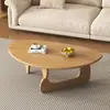 Mesa de Café de Madera Maciza Estilo Nuevo Pequeña Simple para Apartamento Lujo Ligero Moderna Triangular Nórdica Japonesa Mesa de Té Forma Irregular Sala de Estar Uso Doméstico