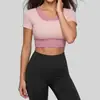 Top Deportivo de Manga Corta Juyitang para Mujer para Correr y Fitness con Almohadilla en el Pecho Adelgazante Ajustado tipo Piel Traje de Yoga