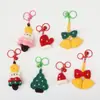 Enfeites de Natal de Crochê, Mini Luvas Fofas de Desenho Animado, Chapéus de Natal, Chaveiros, Pingentes de Bolsa de Pelúcia