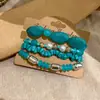 Pulsera elástica redonda con cuentas geométricas irregulares de cristal acrílico, pulsera de mano de lujo ligero, de alta gama, con sentido de diseño, nicho para mujer