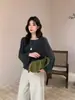 SUSAN Suéter de Tricô com Mangas Irregulares Vazadas Estilo Coreano + Conjunto de Camisola para Mulheres 5918s