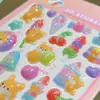 Adesivos de Bolha 3D Relevo Desenho Animado Criativos Fofos Adesivos Adesivos de Cristal para Decoração de Diário