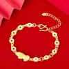 Pulsera pequeña de oro valiente con dinero de cobre retro para mujer Pulsera valiente chapada en oro de Vietnam una generación de cabello