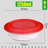 Caja de almuerzo desechable para llevar Shuangzixing bento comida rápida caja de almuerzo de plástico redonda cuadrada tapa roja base blanca engrosada