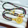 Collar de Brújula con Filigrana y Perlas de Turmalina Chapado en Oro con Incrustaciones de Diamantes de Filigrana, Chapado en Cobre Dorado, Cadena para Clavícula Exquisita Giratoria de Esmalte