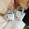 Bolsa xadrez fofa para pais e filhos, mini bolsa de ombro com gatinho de desenho animado, nova bolsa balde infantil da moda de nicho