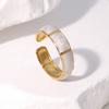 Moda design simples gota de óleo slub dedo indicador anel aberto temperamento alto sentido não se desvanece anel de aço inoxidável banhado a ouro