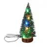Artículos de Decoración Navideña: Árbol de Navidad Mini Artificial, Adorno de Atmósfera de Mesa, Árbol de Navidad de Agujas de Pino Cubierto de Nieve