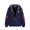 Camiseta de manga larga bordada para pareja de marca de moda americana de calle, sudadera tipo cárdigan fina de otoño e invierno para hombre y mujer