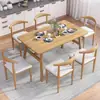 Juego de Mesa y Sillas de Comedor Nórdico para Uso Doméstico, Económico para Apartamento Pequeño, Adecuado para 4-6 Personas, Mesa de Comedor Simple para Uso Comercial o de Alquiler