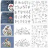 Decoración Transfronteriza 4 Piezas de Estampado Floral de Planta Adhesivo Tela No Tejida Soluble en Agua Estabilizador de Bordado Costura DIY Stock Listo