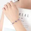 Moda Moda Pulsera Chapada en Plata Coreana Aishang Hoja de Felicidad Hierba Amatista Pulsera para Mujer Pulsera Sencilla Personalizada