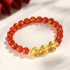 Pulsera de pareja con cuentas de ágata roja del Año de la Serpiente, diseño original femenino, pulsera de serpiente Fu de ágata negra, joyería al por mayor.