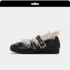 Crónicas de Perth~ Zapatos Mary Jane Retro para Mujer Invierno 2026 Nuevo Estilo Zapatos de Algodón con Forro de Lana Zapatos Pequeños de Cuero Zapatos Individuales