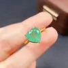 Anillo de Esmeralda Natural al por Mayor de Fábrica Plata S925 Incrustado con Piedra Principal 9*9 Joyería de Lujo Venta Directa de Fábrica Piedras Preciosas