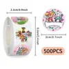 500 pegatinas/rollo Pegatinas de rollo del equipo Wang Wang pegatinas de recompensa pegatinas decorativas transfronterizas para funda de teléfono móvil pegatinas de sellado cinta para diario de mano venta al por mayor
