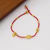 Pulseira Minimalista Vintage Banhada a Ouro com Fio Vermelho para o Ano de Nascimento, Joia Tesouro Feita à Mão, Presente para Namorada ou Melhor Amiga