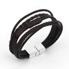 Pulsera de cuero tejida con cuerda de cuero para hombre, pulsera de cuero de moda, suministro transfronterizo europeo y americano