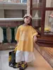 Camiseta Estampada de Verão 2026 Cheese and Meow Boys, Top Infantil Desgastado Lavado Soltinho de Manga Curta