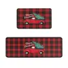 Alfombrillas de Navidad transfronterizas, lavables y fáciles de limpiar, absorbentes y antideslizantes, juego de alfombrillas de cocina de terciopelo de cristal