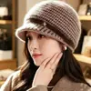 Sombrero de Otoño e Invierno para Mujeres de Mediana Edad y Mayores, Gorro de Lana Tejido para Abuela, Señora Mayor, Protección contra el Frío, Calidez, Más Terciopelo, Grueso, Gorro de Lana para Mamá