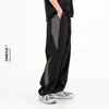 2026 Seda de Hielo Refrigerante Verano Nuevo Secado Rápido Exterior Bloque de Color Pantalones de Paracaidista Sueltos Pierna Ancha Pierna Recta Pantalones Deportivos Transfronterizo