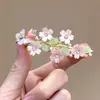 Grampo de Cabelo Meio Preso Floral Borboleta Elegante Estilo Fada Vintage Novo Estilo Chinês Grampo de Primavera Grampo de Cabelo para Traje Antigo Hanfu Acessório de Cabelo de Celebridade da Internet