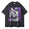 Camisetas do Shanks Vintage Lavada Anime One Piece Camiseta Overs