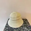 Chapéu de Pescador de Tricô Respirável com Novo Design Vazado Japonês para Mulheres Primavera Verão Topo Arredondado Chapéu Bucket Versátil Proteção Solar ao Ar Livre Chapéu de Sol