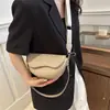 Nova Bolsa Selim Urbana Simples para Mulheres 2026, Bolsa Transversal de Ombro Semicircular de Cor Sólida, Bolsa de Ombro de Corrente Nicho