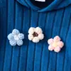 Conjunto de dos piezas acanalado con capucha para niñas de otoño e invierno, directo de fábrica, al por mayor para exportación y comercio transfronterizo, conjunto de manga larga para niños